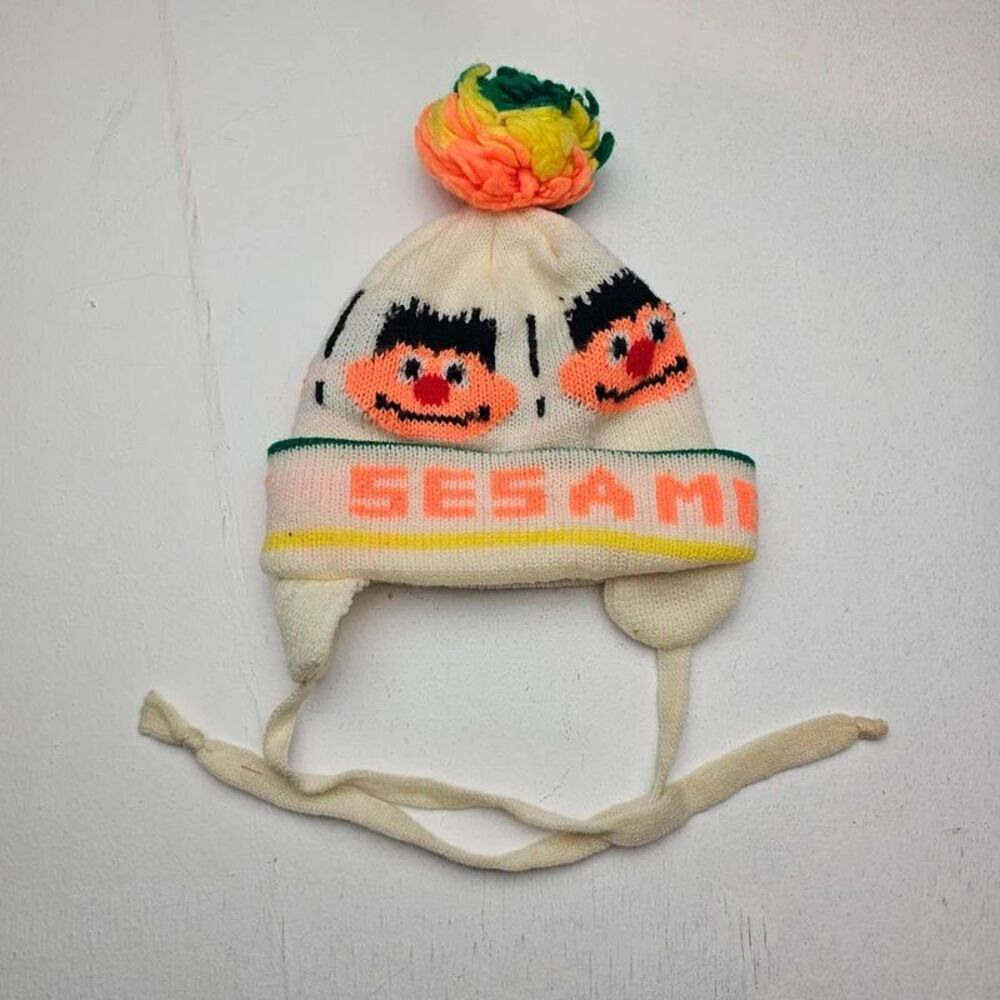 Vintage seasame street Ernie knit infant stocking hat